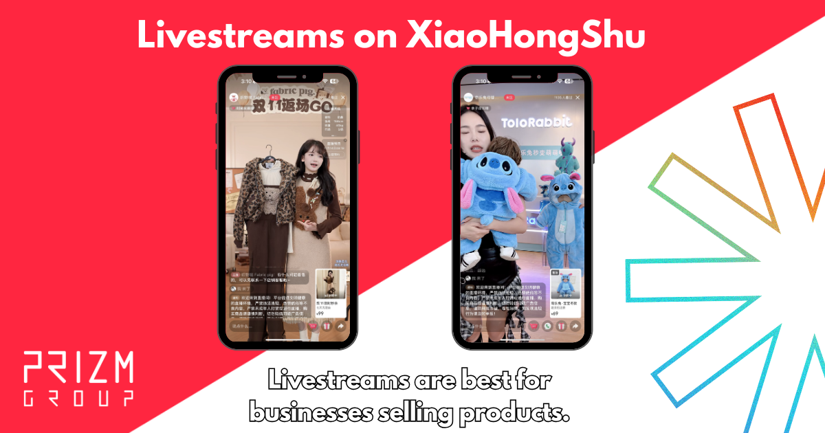 Livestreams on XiaoHongShu